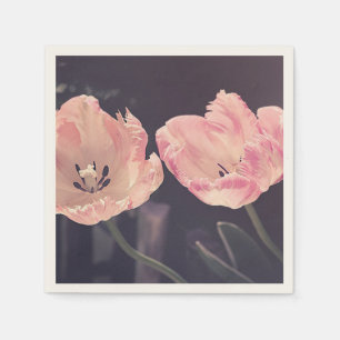 Cute Blooming Tulips -Personalised Napkin