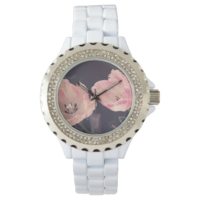 Cute Blooming Tulips -Personalised Watch (Front)