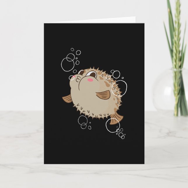 Cute blowfish card (Front)