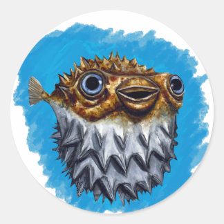 Cute Blowfish Classic Round Sticker