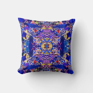 Cute blue abstract elements  cushion