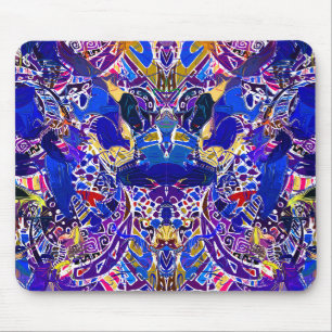 Cute blue abstract elements mouse mat