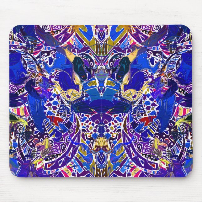 Cute blue abstract elements  mouse mat (Front)