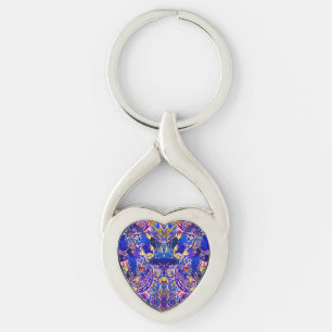Cute blue abstract elements  throw pillow key ring