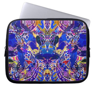 Cute blue abstract elements  throw pillow laptop sleeve