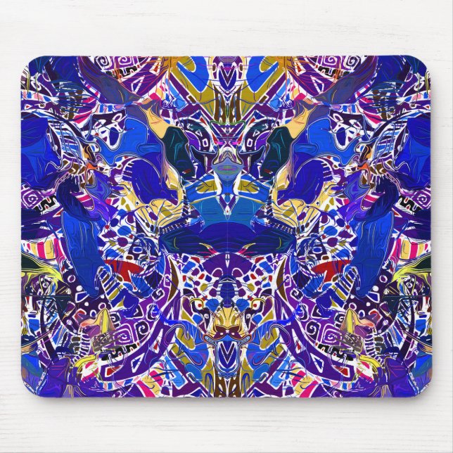 Cute blue abstract elements  throw pillow mouse mat (Front)