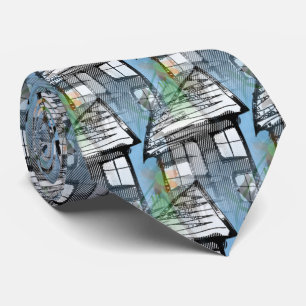 Cute Blue And Black Houses Real Estate Agent  Tie