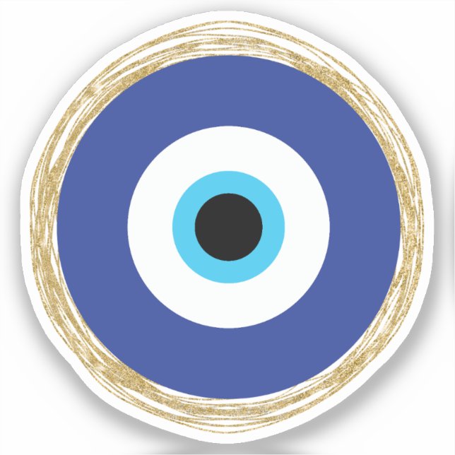 Cute Blue and Gold Evil Eye (Front)