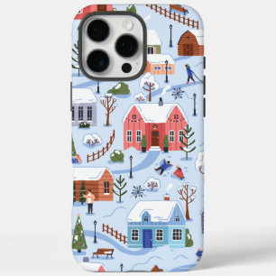 Cute blue and green Alpine lodge ski landscape Apr iPhone 16 Pro Max Case