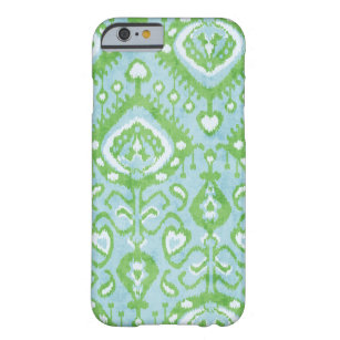 Cute blue and green ikat tribal patterns barely there iPhone 6 case