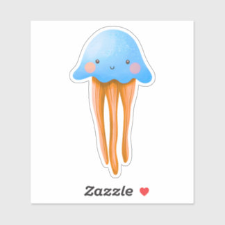 Cute Blue and Orange Jellyfish