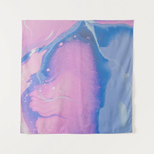 CUTE BLUE AND PASTEL PAINT TAPESTRY (Front)