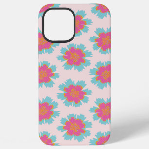 Cute blue and pink flower print iPhone 12 pro max case
