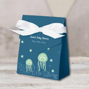 Cute Blue and Turquoise Under the Sea Jellyfish  Favour Box