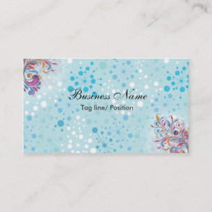 Cute Blue and White Bubbles Business Card