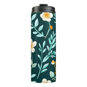 Cute Blue and White Floral  Thermal Tumbler