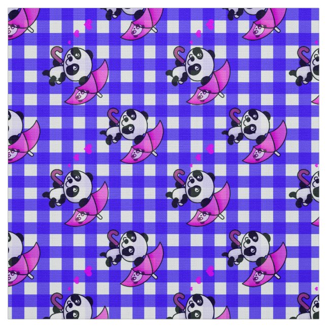 Cute Blue And White Gingham Fabric (Swatch)