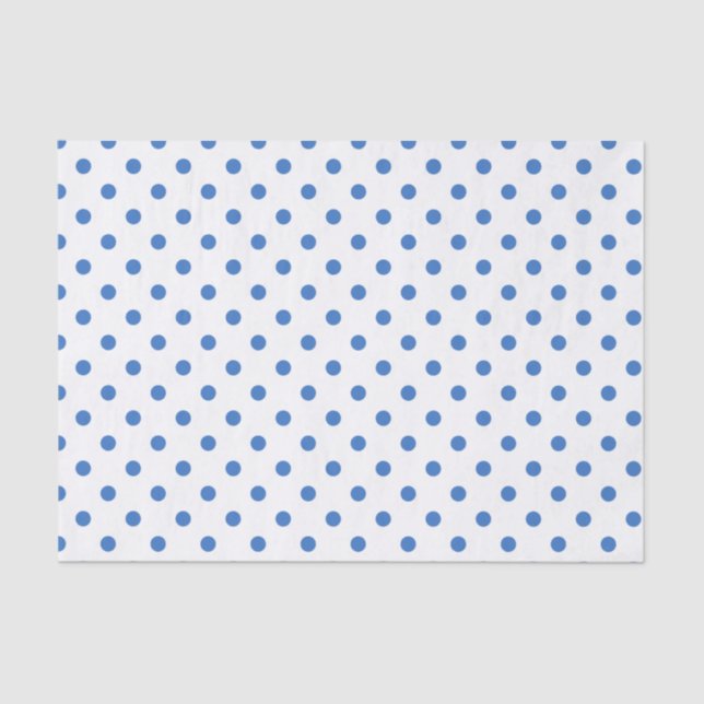 Cute Blue and White Polka Dot Tissue Paper (Front)