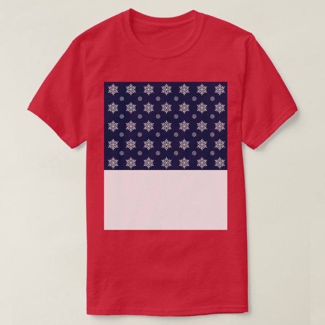 Cute Blue and White Snowflake Pattern T-Shirt (Design Front)