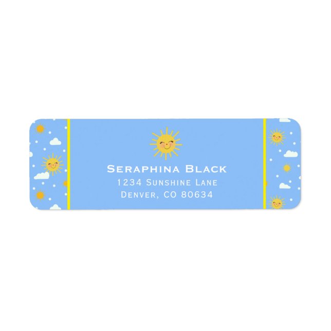 Cute Blue And Yellow Sunshine Clouds (Front)