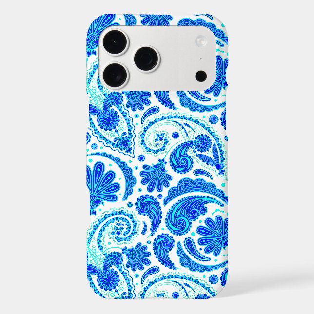 Cute blue aqua paisley patterns (Back)
