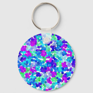Cute blue aqua violet pinkies pattern luggage hand key ring