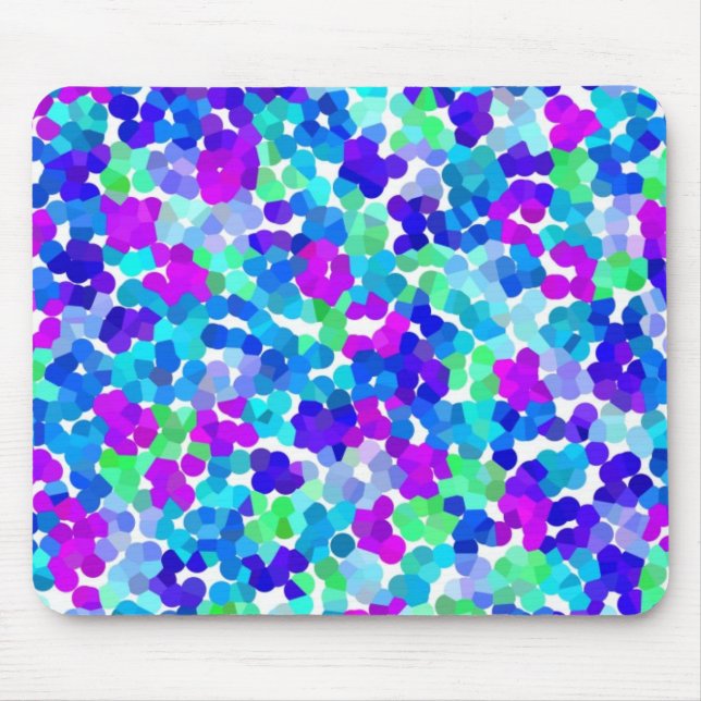 Cute blue aqua violet pinkies pattern mouse mat (Front)
