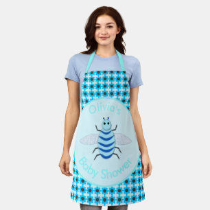 Cute Blue Baby Boy Bee Baby Shower Custom Apron