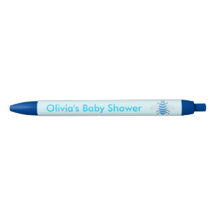Cute Blue Baby Boy Bee Custom Baby Shower Blue Ink Pen