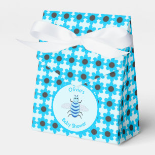 Cute Blue Baby Boy Bee Custom Baby Shower Favour Box