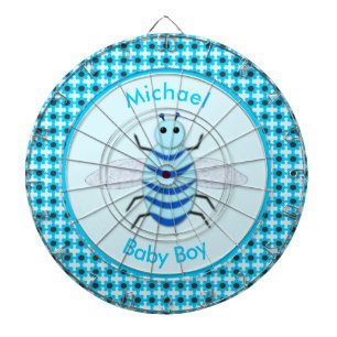 Cute Blue Baby Boy Bee Custom Dartboard