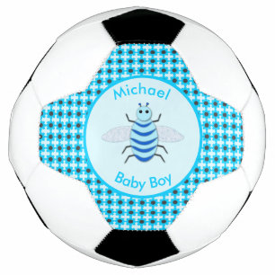 Cute Blue Baby Boy Bee Custom Football