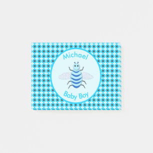 Cute Blue Baby Boy Bee Custom Post-it Notes