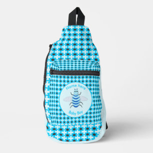 Cute Blue Baby Boy Bee Custom Sling Bag