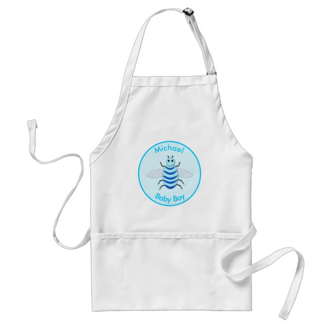 Cute Blue Baby Boy bee Custom Standard Apron (Front)