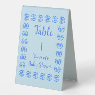 Cute Blue Baby Boy Bunny Feet Easter Baby Shower