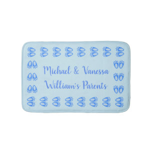 Cute Blue Baby Boy Bunny Feet Easter Custom Bath Mat