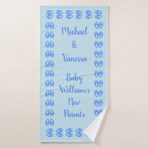 Cute Blue Baby Boy Bunny Feet Easter Custom Bath Towel