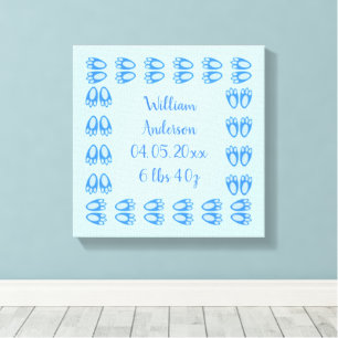 Cute Blue Baby Boy Bunny Feet Easter Custom Canvas Print