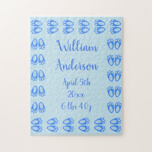 Cute Blue Baby Boy Bunny Feet Easter Custom Jigsaw Puzzle