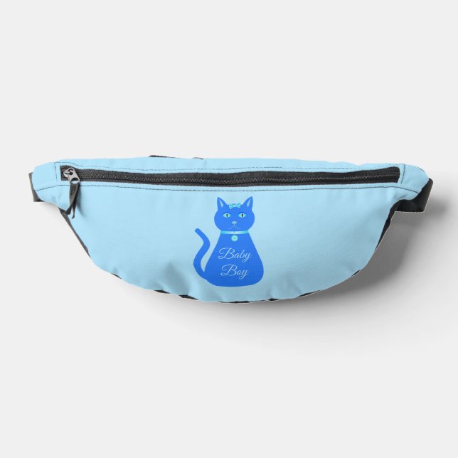 Cute Blue Baby Boy Cat Custom Bum Bags (Lay Down)