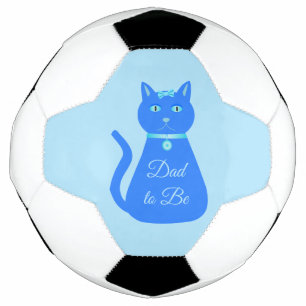 Cute Blue Baby Boy Cat Custom Dad to Be Football
