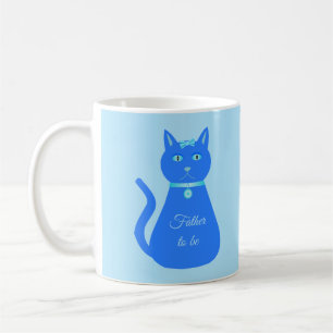 Cute Blue Baby Boy Cat Custom Father to Be Coffee Mug
