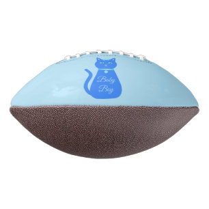 Cute Blue Baby Boy Cat Custom Gender Reveal American Football