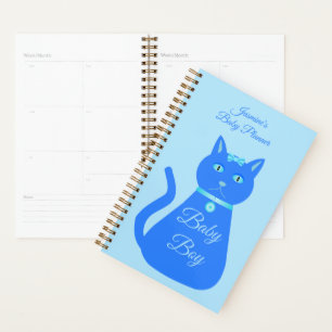 Cute Blue Baby Boy Cat Custom Pregnancy Planner