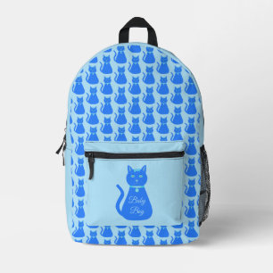 Cute Blue Baby Boy Cat Custom Printed Backpack