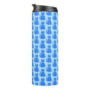 Cute Blue Baby Boy Cat Patterned Thermal Tumbler