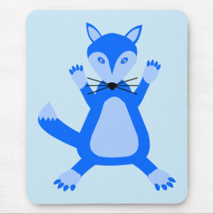Cute Blue Baby Boy Fox Mouse Mat