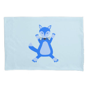 Cute Blue Baby Boy Fox Patterned Pillowcase