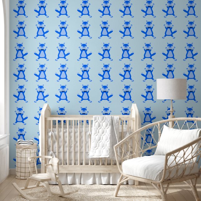Cute Blue Baby Boy Fox Wallpaper (Kids)